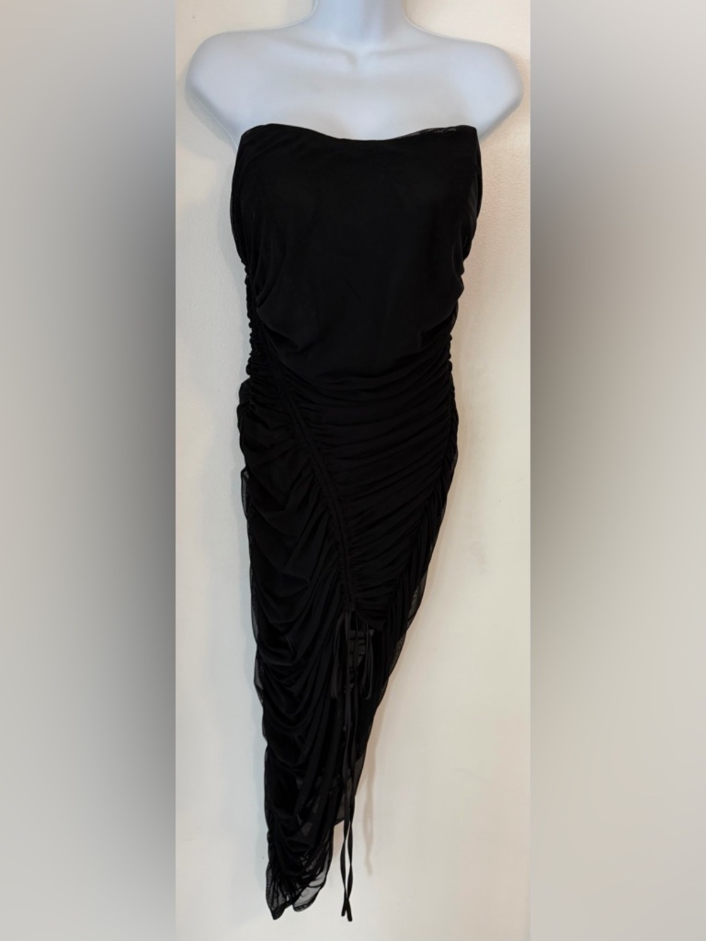 VICI MABLE Asymmetrical Adjustable Length Mesh Overlay Mini Dress M NEW!